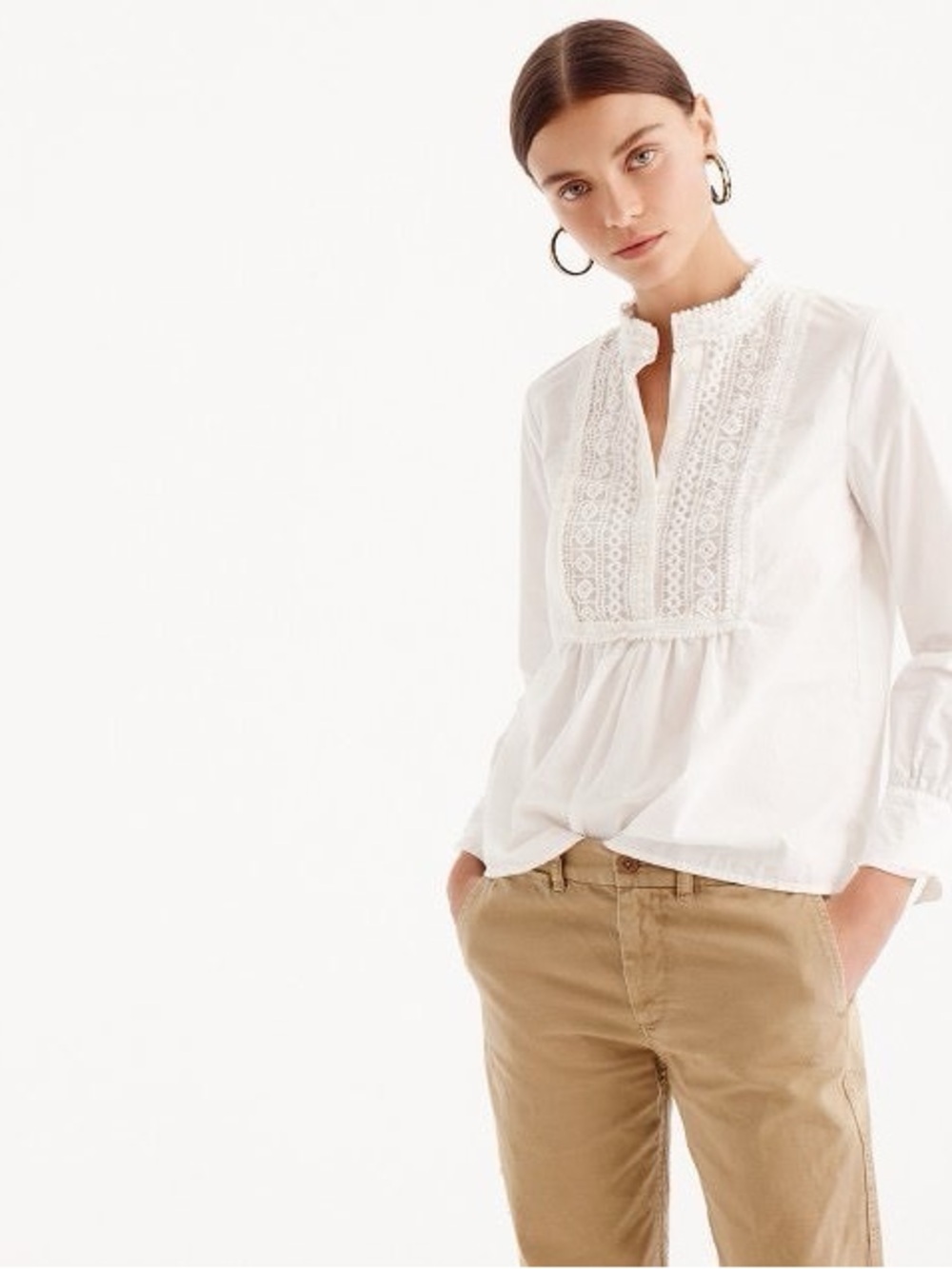 J.CREW | NWT women’s poplin cotton tuxedo shirt | size 10